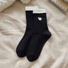 Female Spring and Autumn Cartoon Bear Embroidery Cute Bubble Mouth Boneless Lace In The Tube Pile Socks