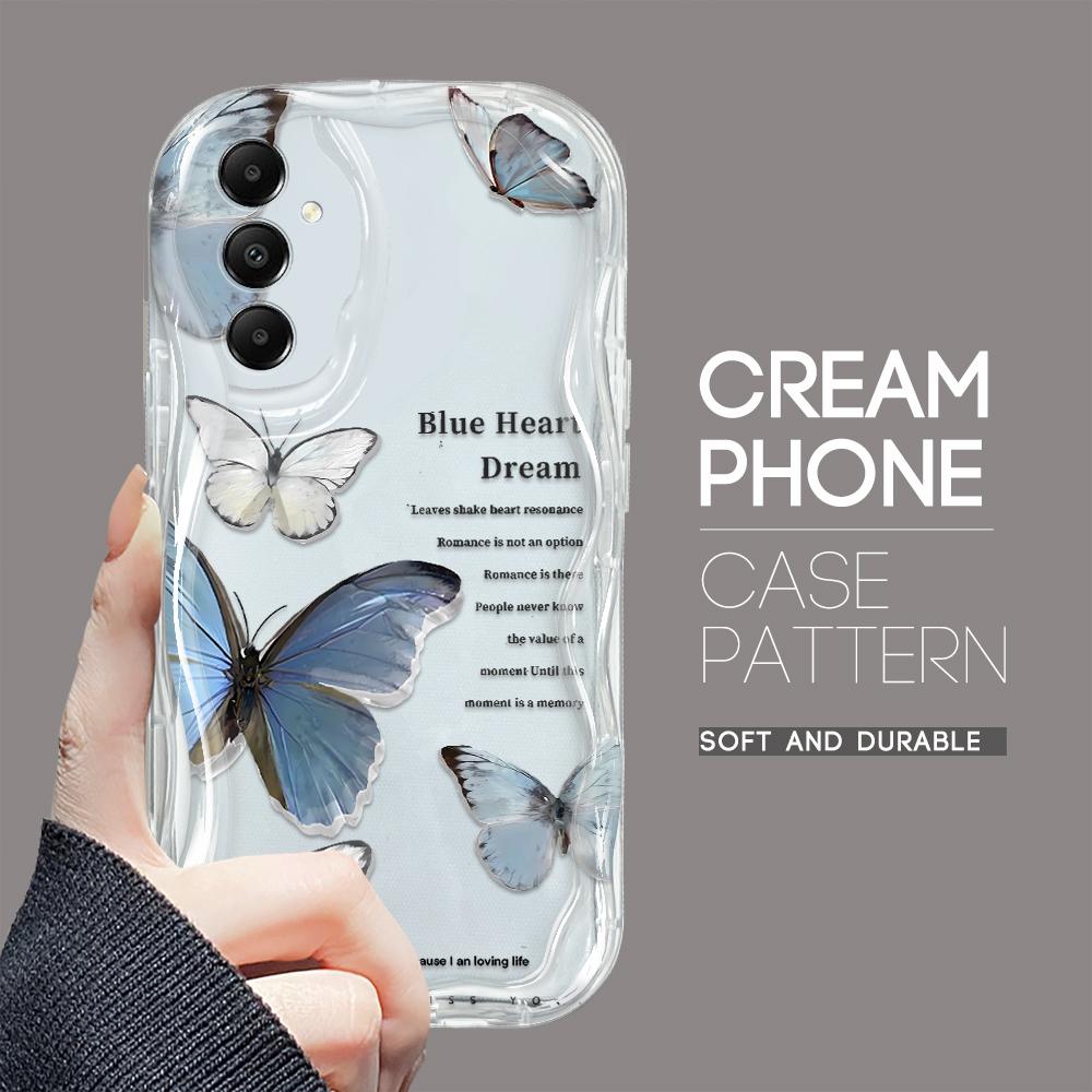 Cute Cartoon Pattern Cream Texture Casing Wavy Edge Soft Silicone Cover Phone Case for Samsung