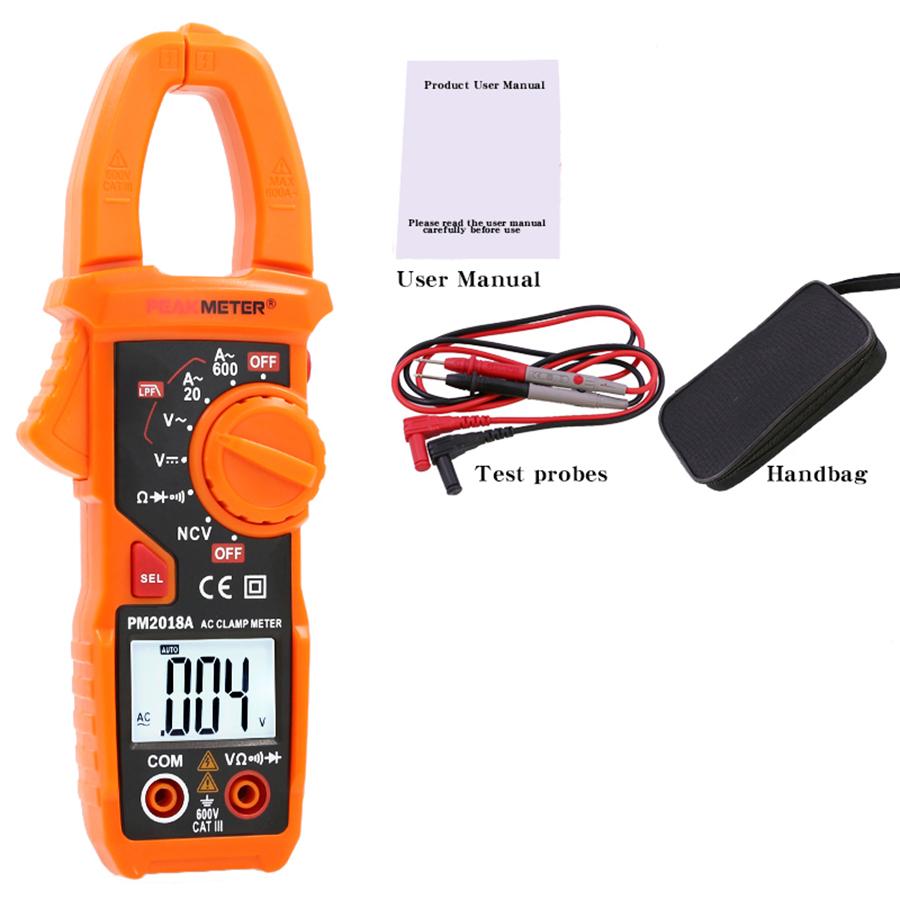 

PEAKMETER PM2018A Digital Clamp Meter, AC Digital Clamp Multimeter, Clamp Ammeter Multimeter
