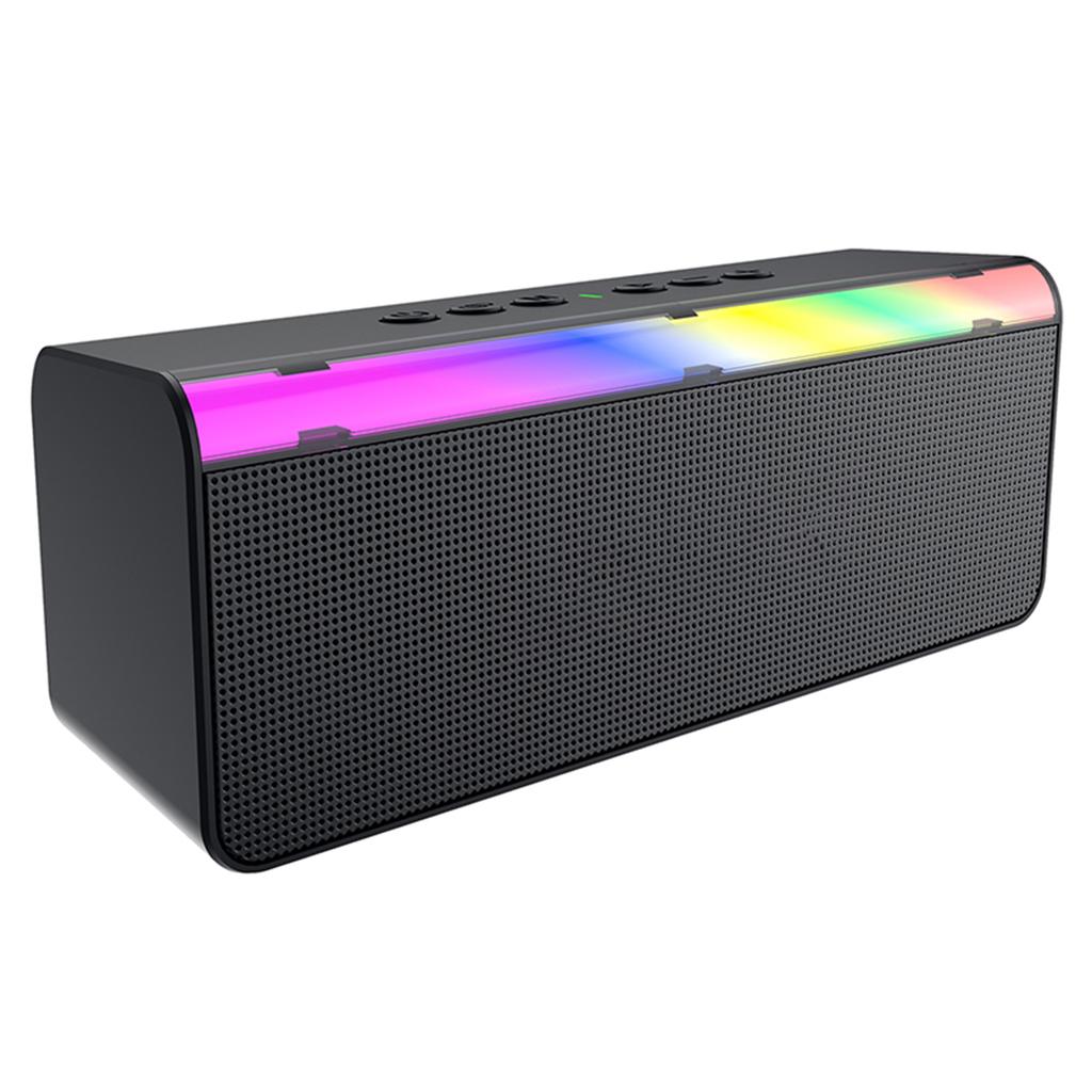 Portable Speaker 52mm Dual Full Range Wireless Speakers with RGB Lights Power Bass Black