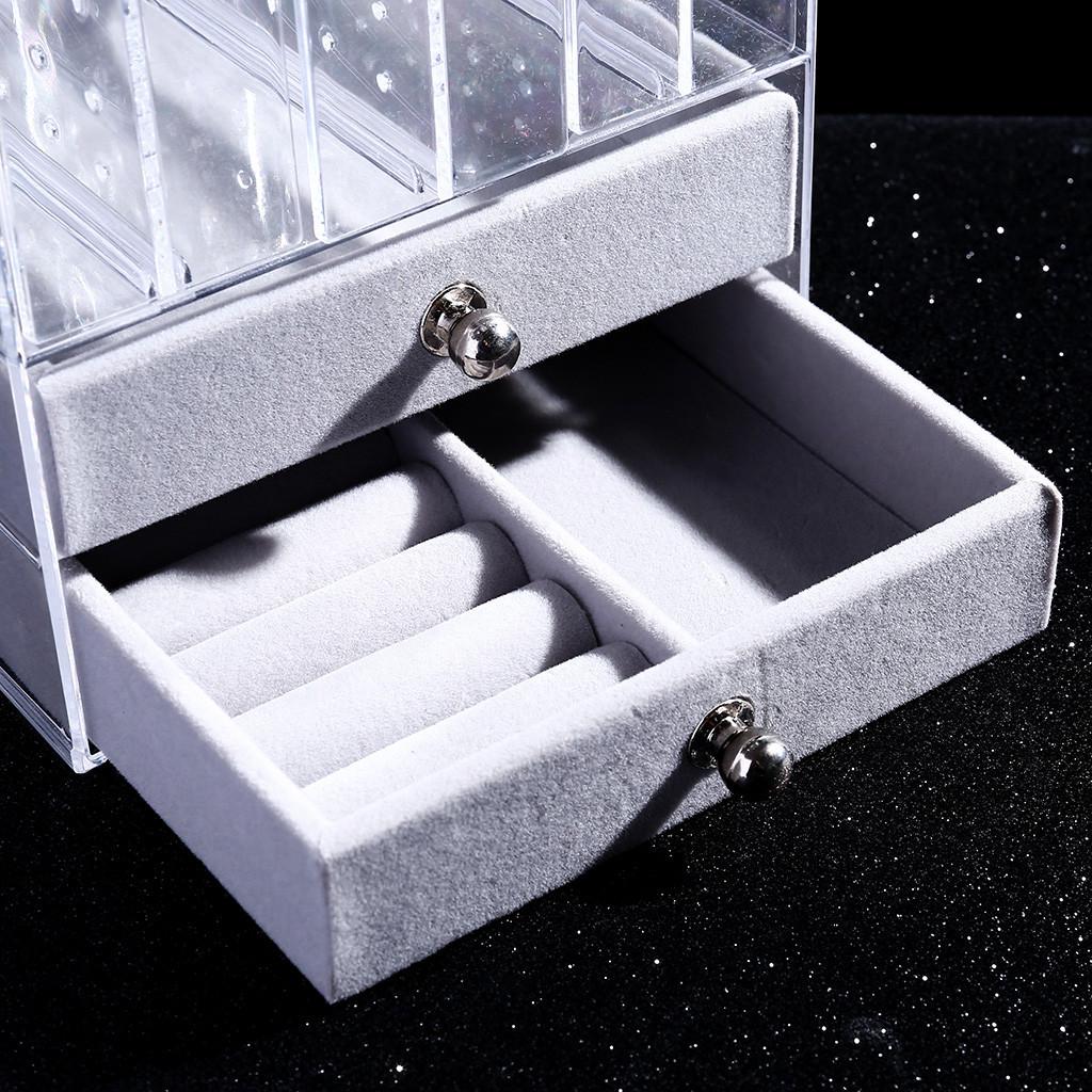 Transparent Makeup Cosmetics Jewelry Organizer Clear Lipstick Cosmetic Brush Box