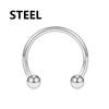 1PC metal Horseshoe Fake Nose Ring C Clip Septum Lip stainless steel Real Piercing Nose Rings Hoop For Women Men Jewelry