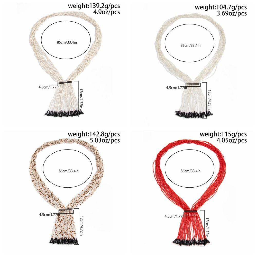 Floral Multi-Layer Beads Necklace Metal Chain Tassel Collarbone Chain Multi Layer Choker Girls