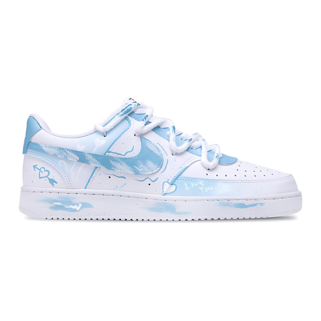 Nike Court Vision 1 Skate Shoes Unisex Low Top White/Blue/Pink DH2987-101(Team422-)