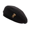 Japanese Retro Woolen Beret Female Face Small Korean Versatile Cartoon Bear Fashionable Temperament Painter Hat