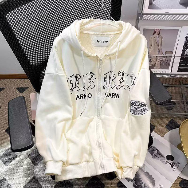 

Унисекс Американский кардиган с капюшоном: Легкий свитер на молнии для весны и осени S абрикосовый