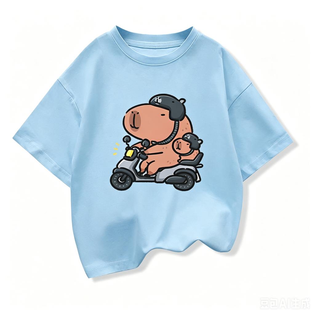 Summer Cute Design Capybara Tshirt Kids Girl TShirt Capibara Cartoons Clothes Capybaras Baby Boys T Shirt Casual Top Clothes