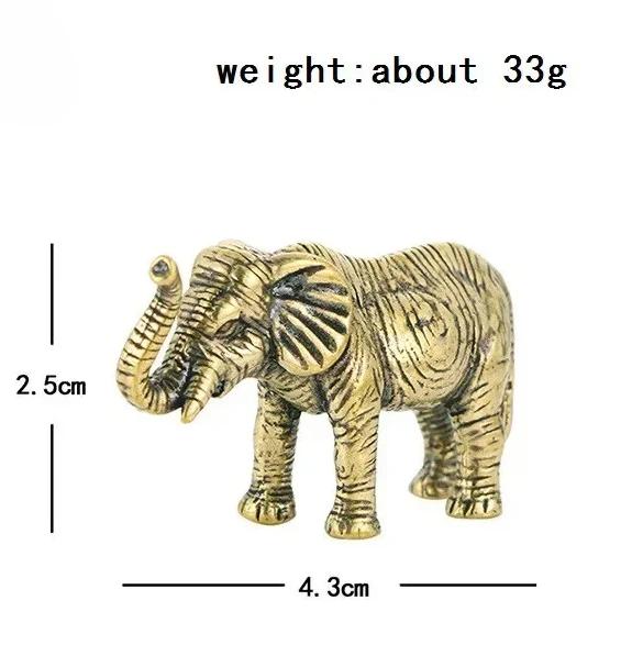 

Чистая медь слон маленькая статуэтка фэн-шуй украшения ручная работа латунные животные поделки домашний декор офисный стол украшения для комнаты