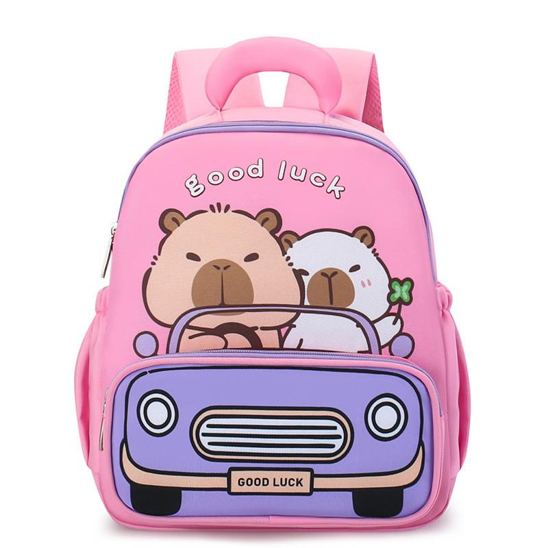 Capybara Pattern Kids School Bag With Cartoon Backpack Breathable Gifts Bag