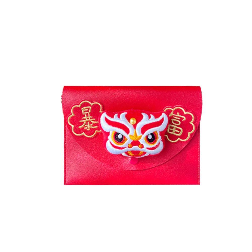 Chinese Plush Koi Lucky Money Packet Cross Body Lion Dance New Year Money Envelope  Party Gifts