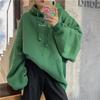 Autumn Winter Velvet Hooded Oversized Hoodie Women Loose Top Letter Print for Student Ladies