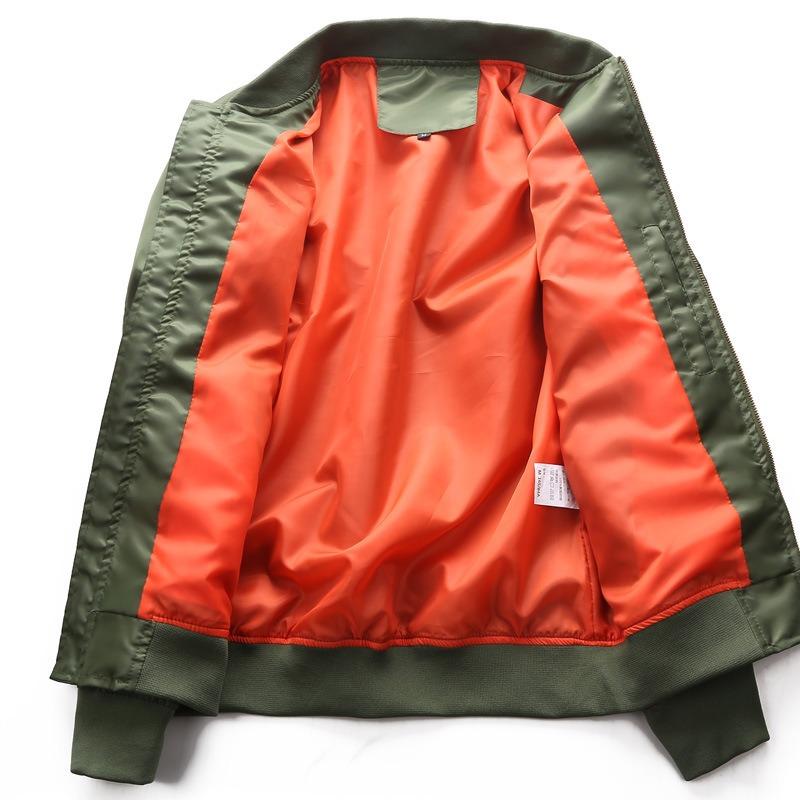 New light MA-1 bomber jacket men's spring and autumn tactical uniform men's baseball collar solid color jacket military fan jacket