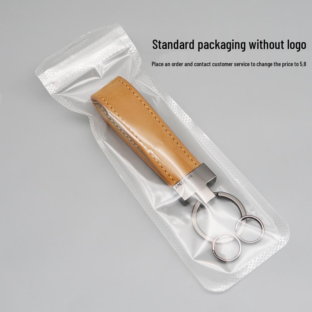 Belleterny Frosted Genuine Leather Keychain - Luxury Keyring Pendant with Logo Customization.