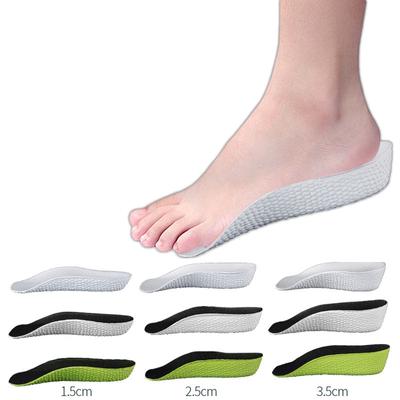 1 Paar atmungsaktive halbe Einlegesohle zum Erhöhen der Ferseneinlage für Sportschuhe, Polsterkissen, Unisex, zur Erhöhung der Höhe, Einlegesohlen für Schuheinlagen, 1,5–3,5 cm