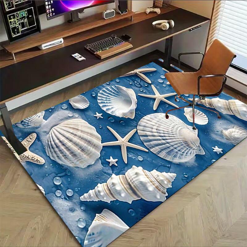 1PC shell starfish Extra Large Non Slip Floor carpet, Office, family, bedroom, Studio Large Area Rug Indoor Rugs, Vibrant Colors