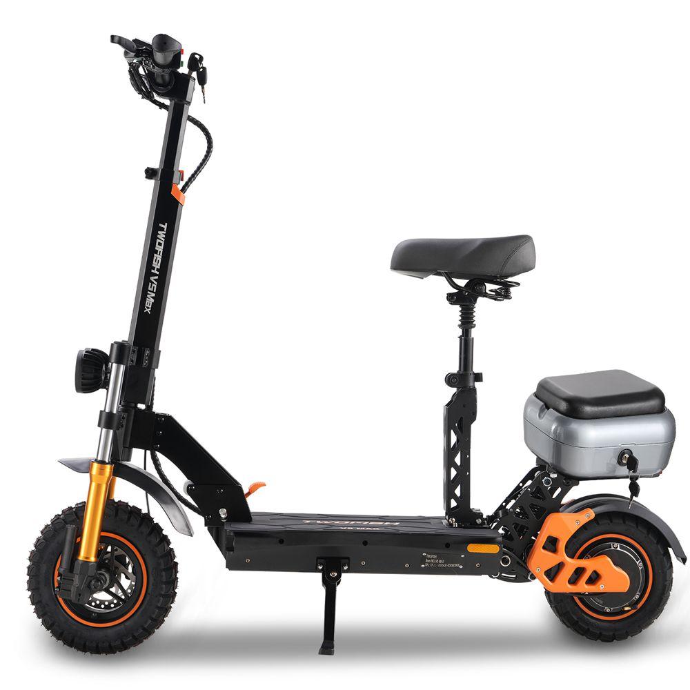 Twofish V5 Max Electric Scooter 11" Tire 1000W Peak Motor Urban Commuter E-scooter With Seat 48V 18AH Dual Disc Brakes Max Load 120Kg