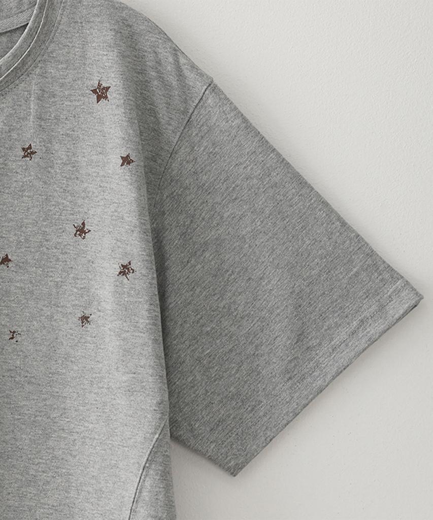 Beullusseonpeullawo Vintage 90S Star Crop Short Sleeve T-Shirt [Melange Gray]