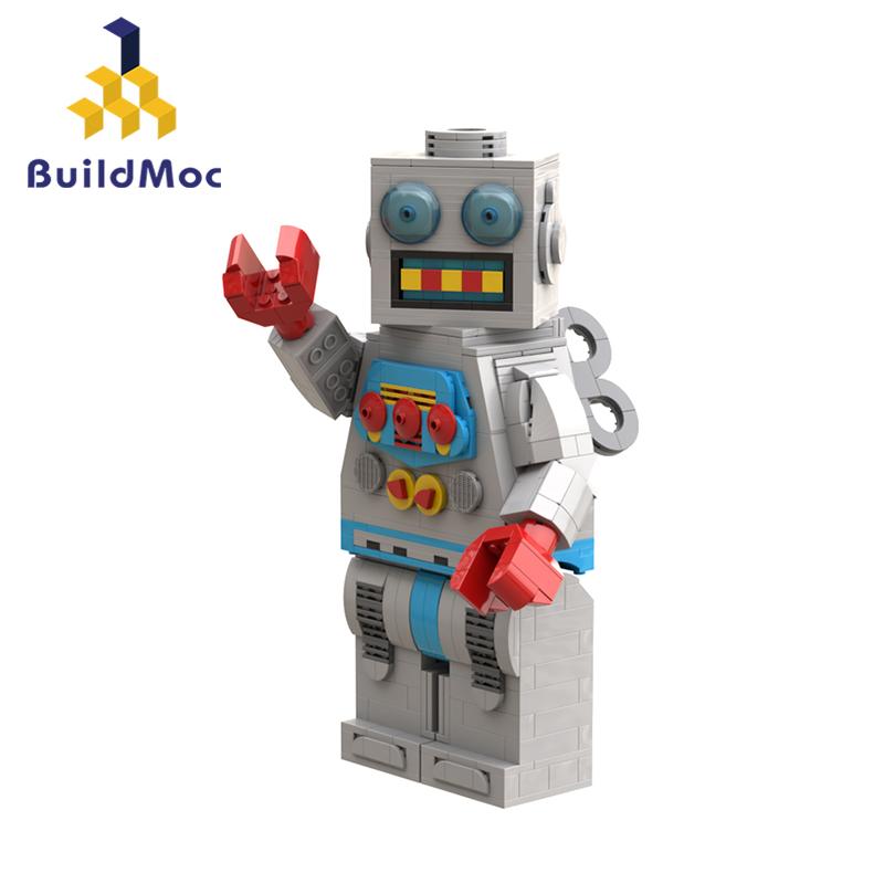 Buildmoc Ideas Clockwork Robot Action Figures MOC Set Building Blocks Kits Toys for Children Kids Gifts Toy 707PCS Bricks