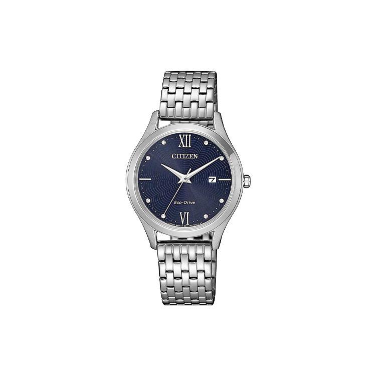 Citizen Eco-Drive Series 50M Water Resistant Quartz Watch Stainless Steel Band Women watches Black EW2530-87L Silver Blue Strap