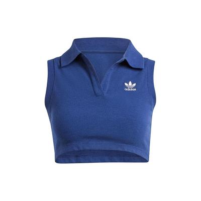Originals Logo Embroidered Short Sleeve Crop Top Women Tops Blue IR6124