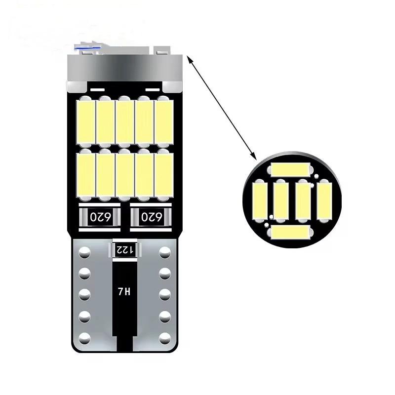 2PCS T10 W5W 194 LED Bulb Canbus 12V 4014-26SMD 6500K Bright White Car Interior Dome Door Turnk License Plate Lights Dome Lights 6