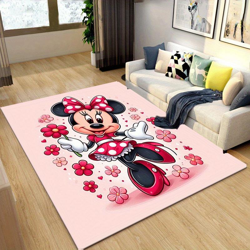 1pc Minnie Printed Carpet: Rectangle Rug for Living Room, Bedroom, Office, Home Decor, Kitchen, Non-slip, Game Area Rug