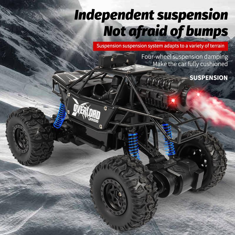 4WD Spray Remote Control Off Road RC Car Radio Climbing Super Alloy Truck Buggy RTR Vehicle Electric Toy for Children Kids Gifts