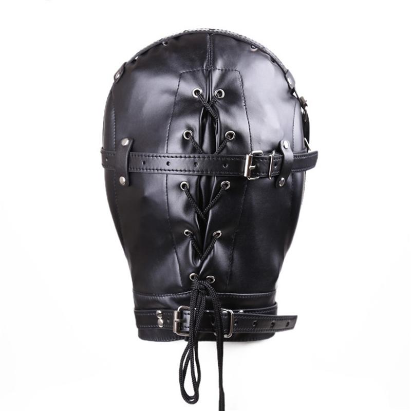 2026 New BDSM Bondage Mask With hollow Mouth Gag SM Totally Enclosed Hood Sex Slave Head Hood Sex Toys For Couples Sex product