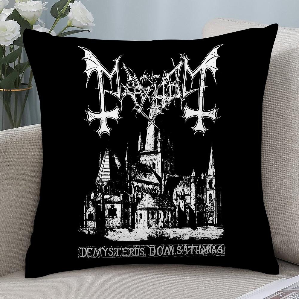 Band M-Mayhem Pillow Case 3D Print Polyester Fiber 40*40 cm Home Sofa Throw Pillow Cover Decoration Festival Gift