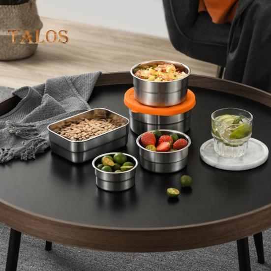 Stainless Steel Snack Containers for Kids Leak Proof Toddler Food Container with Silicone Lids Stackable Metal Lunch Box for School And Daycare