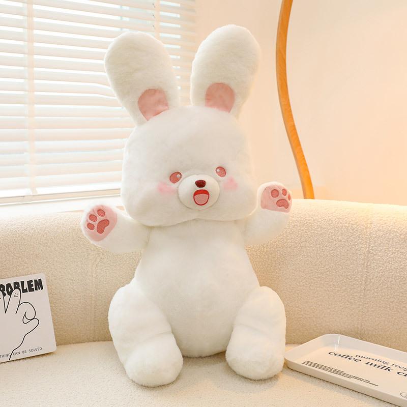 New cute beckoning series plush toy rabbit cat throw pillow children soothing fox cushion scratching machine doll gift