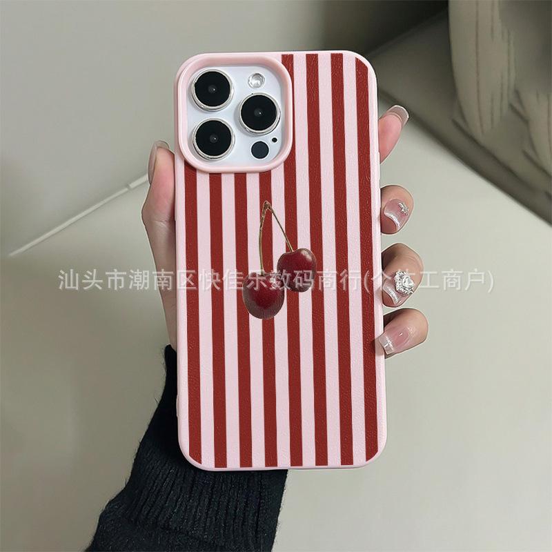 Ins Korean vertical stripe for iPhone17promax Apple 16/15/14/13/12/11 case