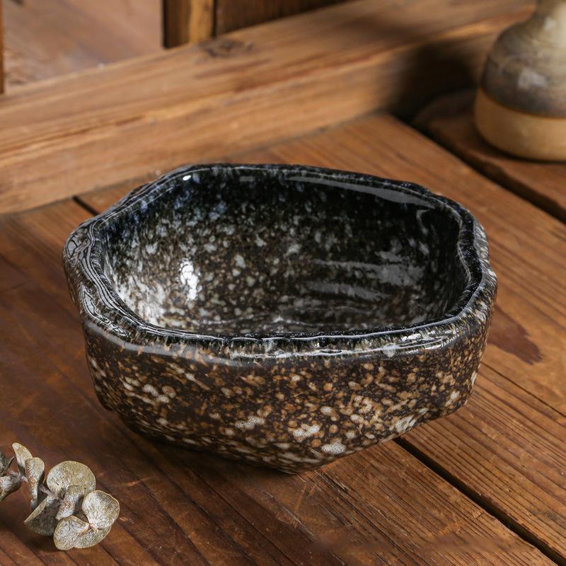 Irregular Ceramic Baking Bowl Western-style Two-ear Stew Salad Dessert Thick Soup Bowl Fruit Breakfast Bowl Tableware Supplies