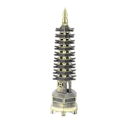Chinese Style WenChang Tower Model Miniature Tower Ornaments Office Home Desktop Decor