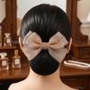 Convenient Bowknot Net Bun Snood Vintage Hair Clips Sweet Hair Bun Cover  Women Spring