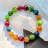 10Mm Colorful Tourmaline Quartz Stone Bracelet Bracelet