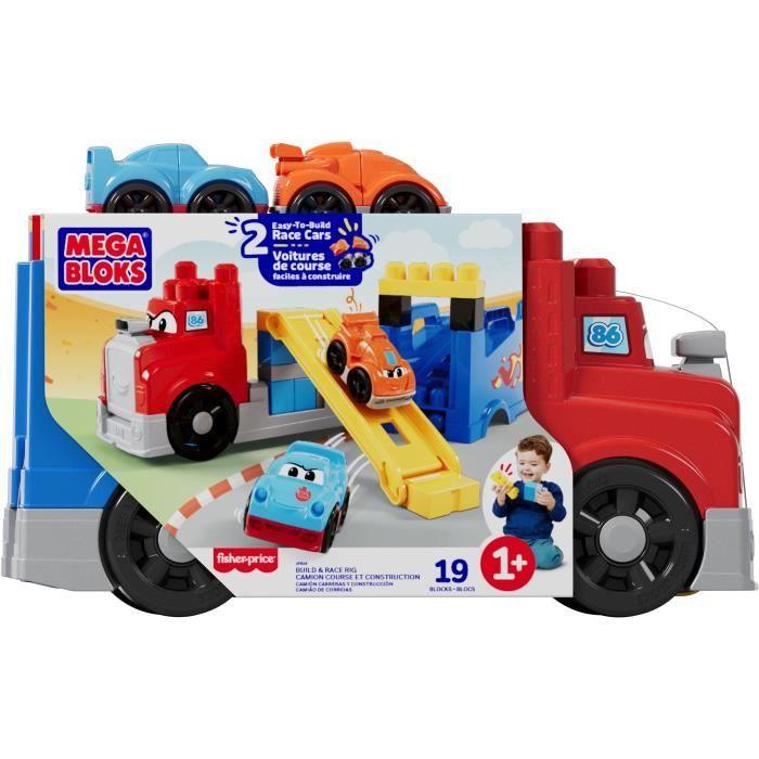 MEGA BLOKS - Camion Course Et Construction - Coffret Avec 19 Pièces - MEGA Bloks - JFR29