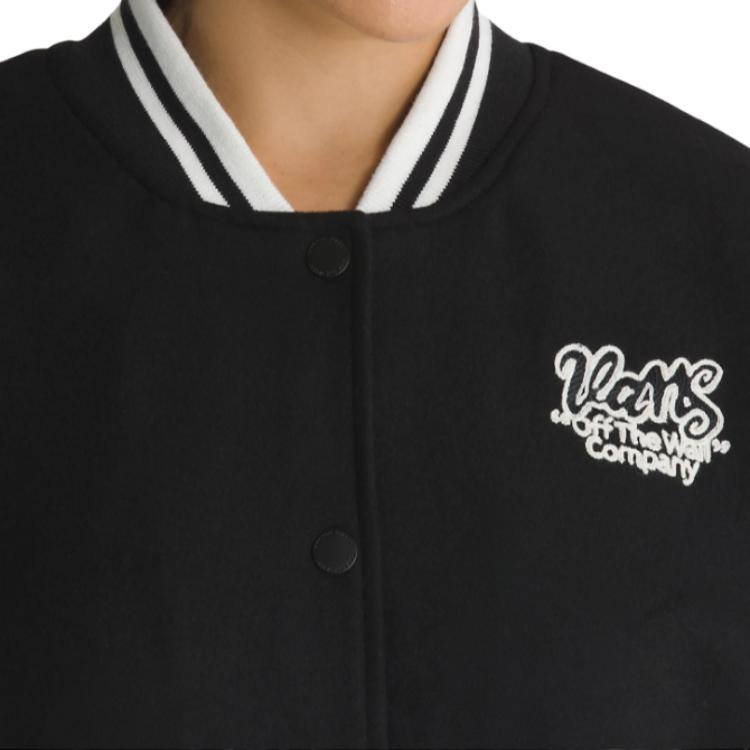 Vans Logo Embroidered Varsity Jacket Black VN000GJRBLK