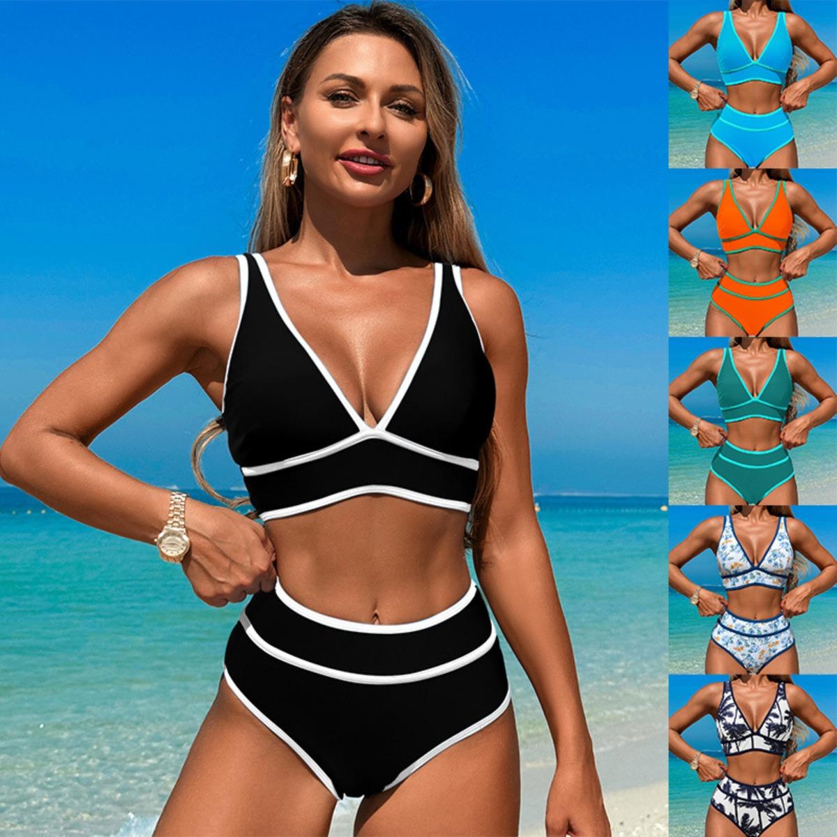 

Swimsuit with Edge Bikini, Sports Split Swimsuit for Women, Triangle Swimsuit S сірий