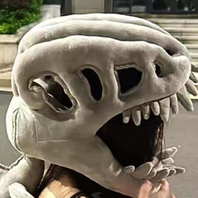 Dinosaur skeleton hood plush toy hat same dress up skeleton doll children funny birthday gift girlfriend