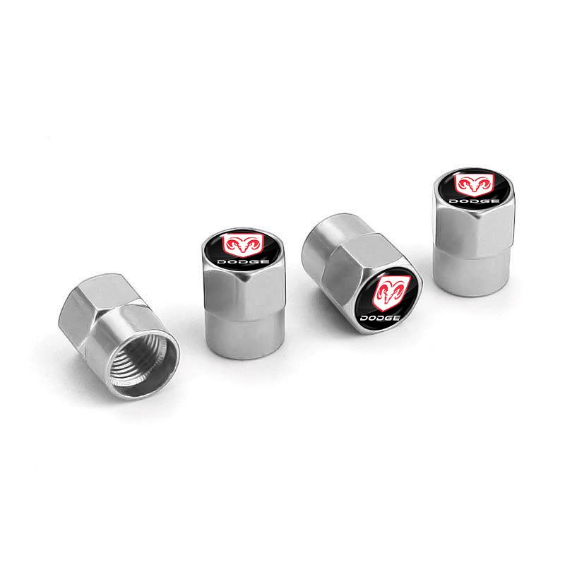 4pc Car Wheel Tire Valve Caps Tyre Stem Covers Airdust Waterproof for Dodge SXT Challenger Charger RAM 1500 Stratus Dart Dakota Charger Avengr Durango