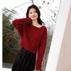 Elegant Retro Red Bow Knit Cardigan