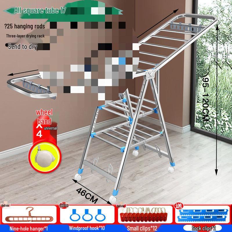 Foldable Stainless Steel Clothes Rack for Indoor/Outdoor Use