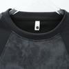 Men's Tie-Dye Crew Neck Sweatshirt - Casual Oversized Raglan Sleeve Pullover with Curved Hem