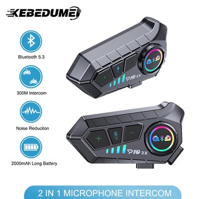 Motorcycle Intercom Bluetooth Headset Helmet For 2 Riders Intercommunicator Waterproof Waterproof Earphone Interphone BT 5.3