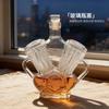 Whiskey Bottle Vintage-themed glass decanter with engine and whiskey bottle design