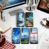 Japanese Landscape Artwork Phone Case Soft Black For Samsung S25,S24,S21,S22,S23,S30,Ultra,S20,Plus,Fe,Lite