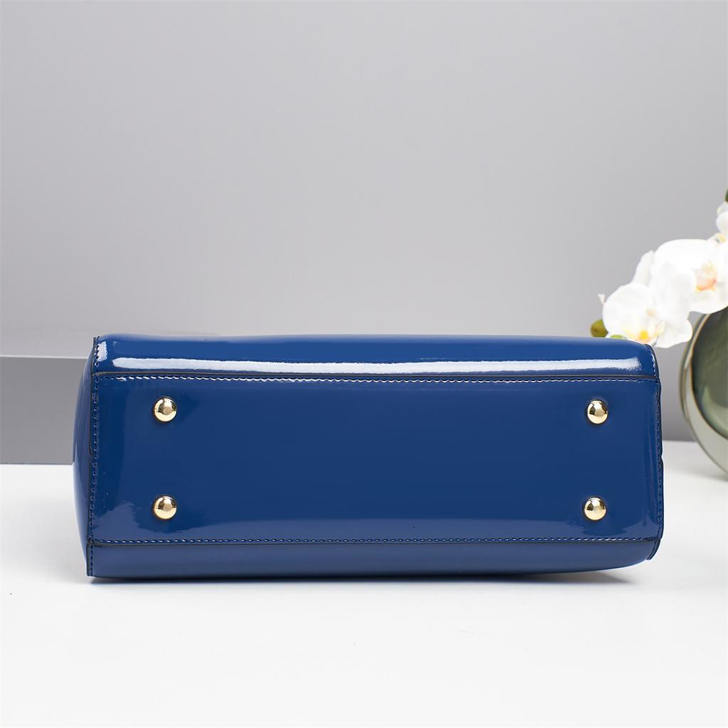 Geantă de damă roșie lucioasă din piele lăcuită la modă 2025 pentru doamne