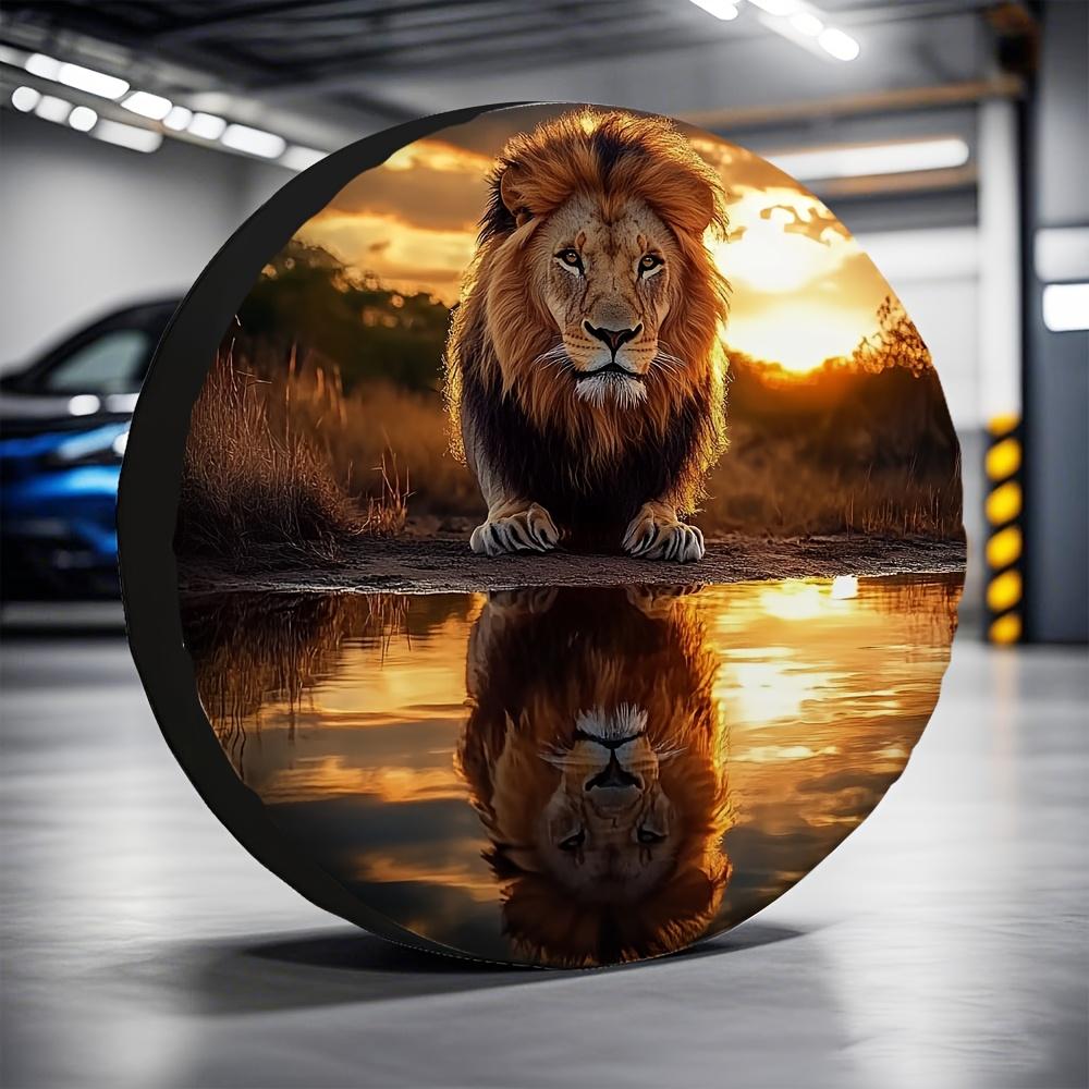 1pc, Tire Protection Covers With Christian Lion And Jesus Reflection - Versatile & Durable Polyester, No Electricity Required, I