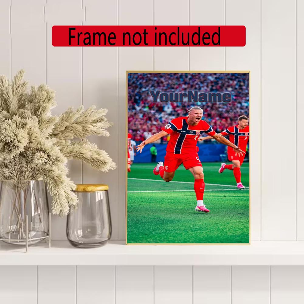 Haaland Customize Your Name Diamond Painting Round Diamond Diy Frameless Holiday Artwork Suitable For Home Office Wall Decoration
